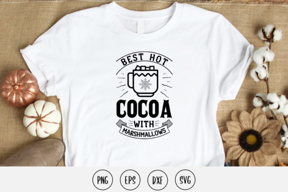 Best Hot Cocoa with Marshmallows SVG for Crafts and Graphics