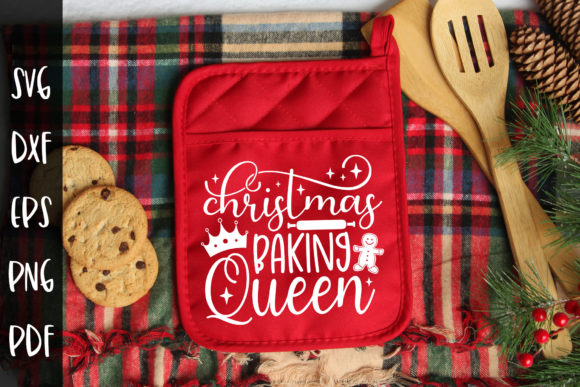 Christmas Baking Queen - Pot Holder SVG for Crafts and Graphics