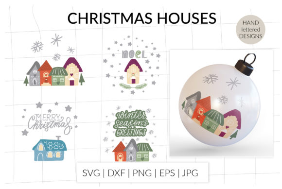 Christmas Houses SVG Bundle for Crafts and Graphics