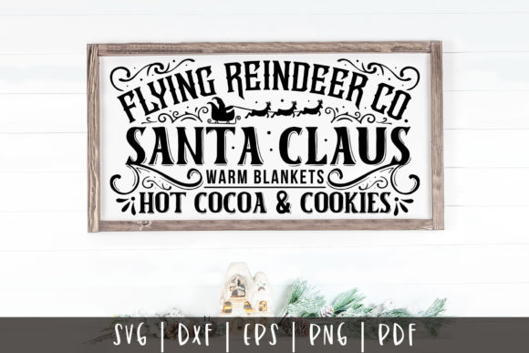 Flying Reindeer Co Christmas Sign SVG for Crafts and Graphics