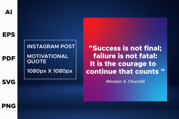 Instagram Post with Motivational Quote: A Graphic Design Asset for Crafts