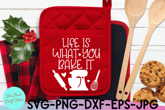 Life is What You Bake It Christmas Quote in Graphic Design